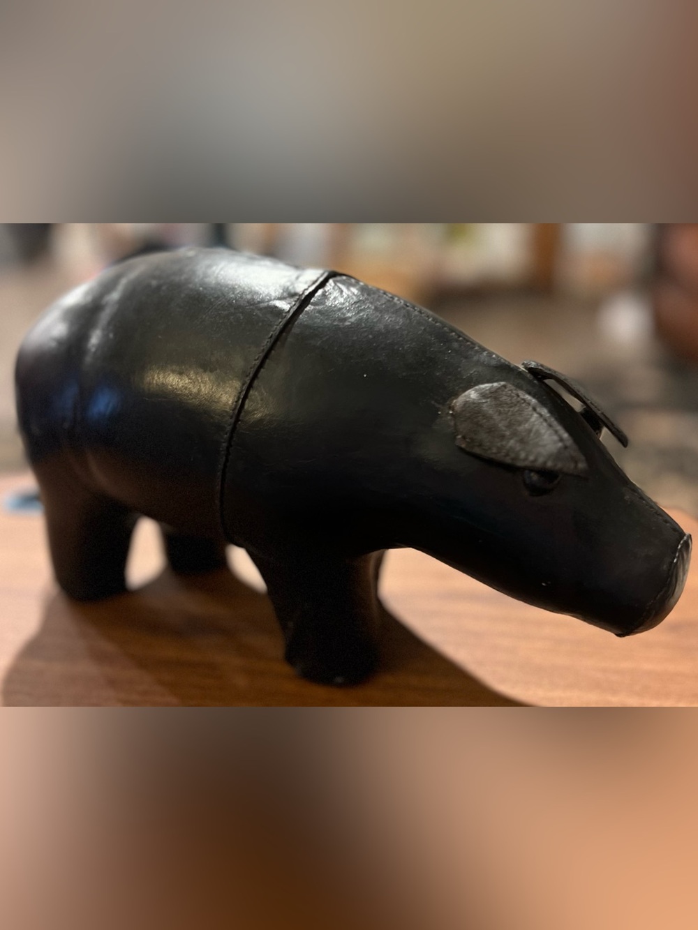 Vintage Petite Hand-dyed Leather Pig Figural Omersa Style Classic Collectible